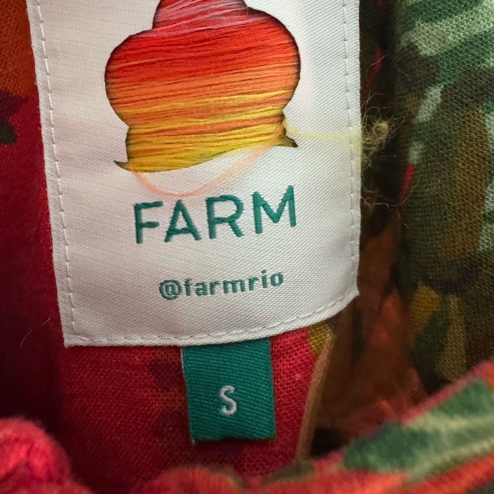 Farm Rio Dress Tropical Toucan Parrot Jungle Linen Sleeveless Red Green B125 - Picture 6 of 6